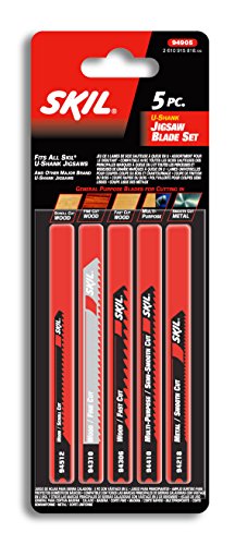 SKIL 94906 Wood U-shank Jig Saw Blade Set, 5 Piece