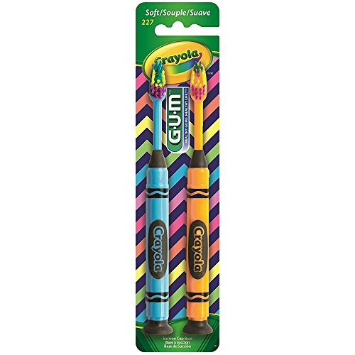 GUM Crayola Children Toothbrush, Soft, 2-Pack