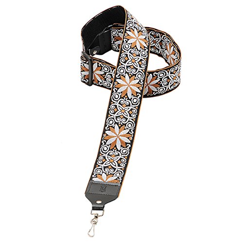 Levy's Leathers M10HT-13 2" Hootenanny Jaquard Weave Banjo Strap, Orange