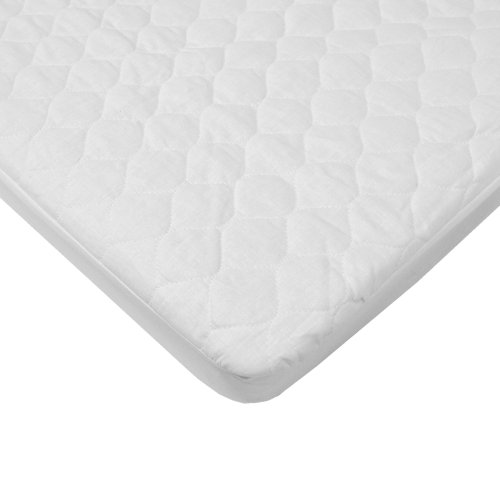 Book Cover American Baby Company Waterproof Quilted Cotton Bassinet Size Fitted Mattress Pad Cover, White, for Boys and Girls