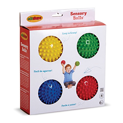 Book Cover Edushape Sensory Balls, 4 Inch, Solid Colors, 4 Ball Set