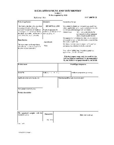 IECEX 60079-11 Ed. 4.0 en:2002, Assessment and Test Report (ATR) for IEC 60079-11 (1999) - electrical apparatus for explosive gas atmospheres Part 11: ... is a modified format of previously issued A