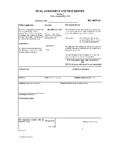 IECEX 60079-18 Ed. 1.0 en:2002, Assessment and Test Report (ATR) for IEC 60079-18 (1992) ed 1.0 - Electrical apparatus for explosive gas atmospheres Part 18: Encapsulation 'm'