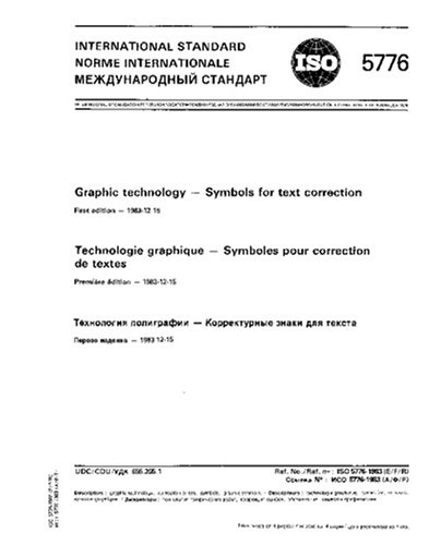 ISO 5776:1983, Graphic technology -- Symbols for text correction