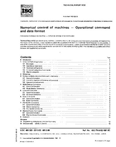 ISO/TR 6132:1981, Numerical control of machines - Operational command and data format