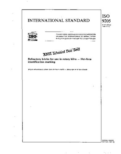 ISO 9205:1988, Refractory bricks for use in rotary kilns - Hot-face identification marking