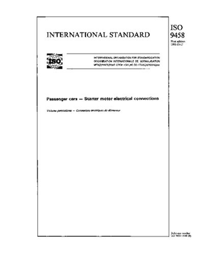 ISO 9458:1988, Passenger cars - Starter motor electrical connections