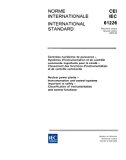 IEC 61226 Ed. 2.0 b:2005, Nuclear power plants - Instrumentation and control systems important to safety - Classification of instrumentation and control functions