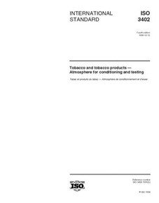 ISO 3402:1999, Tobacco and tobacco products -- Atmosphere for conditioning and testing