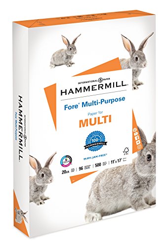Book Cover Hammermill Paper, Fore Multipurpose Paper, 11 x 17 Paper, Ledger Size, 20lb Paper, 96 Bright, 1 Ream / 500 Sheets (103192R) Acid Free Paper
