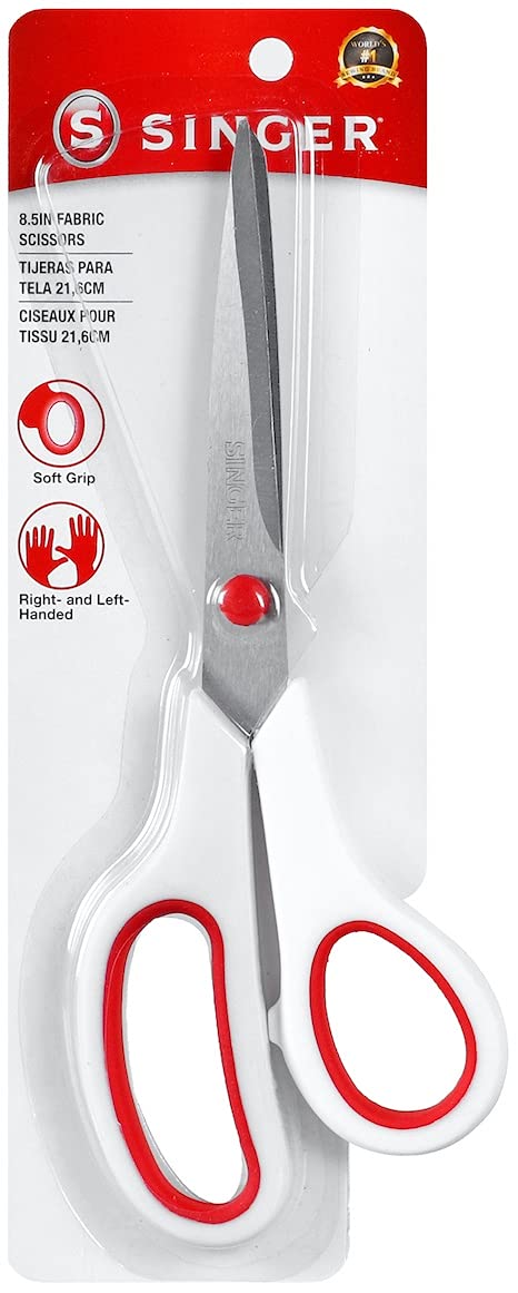 Book Cover SINGER Fabric Scissors with Comfort Grip, 1-pack, Red & White 1-pack Scissors