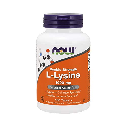 Book Cover NOW Supplements, L-Lysine 1000 mg, Double Strength, Amino Acid, 100 Count