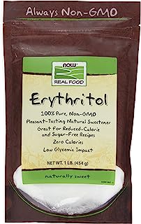 Book Cover NOW Foods, Erythritol, Great-Tasting Sugar Replacement, Zero Calories, Low Glycemic Impact, Kosher, 1-Pound