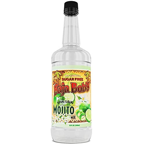 Book Cover Baja Bob's MOJITO Mix - 32oz - Sugar Free Cocktail Mixer - Keto Friendly - Low Calorie - Low Carb - Each Bottle Makes 8 Skinny Cocktails