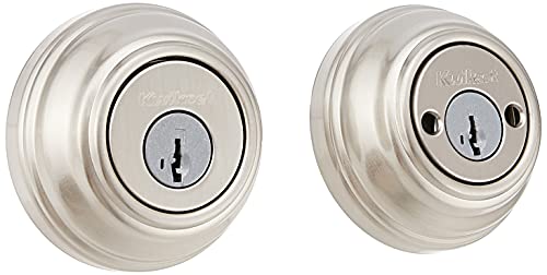 Kwikset 985 Double Cylinder Deadbolt featuring SmartKey in Satin Nickel