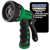 Dramm Revolver Heavy Duty Metal Garden Hose Nozzle – 9 Spray Patterns, High Pressure Jet, Thumb-Control Flow, Ergonomic Grip – Green