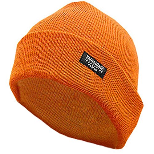 Hot Shot Men's Acrylic Cuff Cap Thinsulate Knit Hat, Blaze Orange, One Size