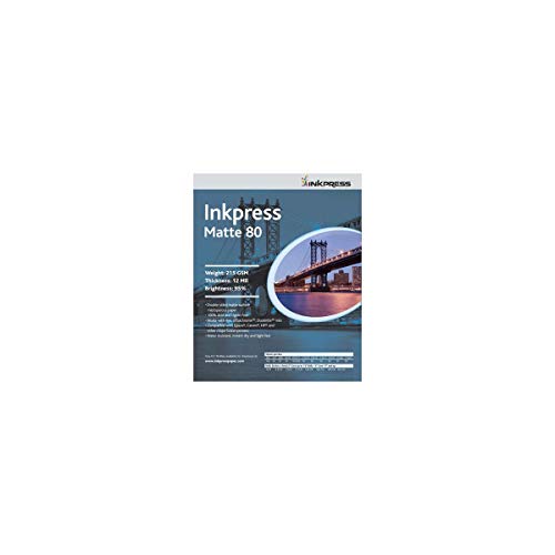 Inkpress Duo Matte 80 Inkjet Paper, 215 gsm Weight, 12 mil Thickness, 95% Brightness, Double Sided, 12x12", 50 Sheets