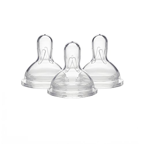 Book Cover Medela Medium Flow Nipples with Wide Base, 3 Pack, Baby Age 4-12 Months, Compatible with All Medela Breast Milk Bottles, Made Without BPA