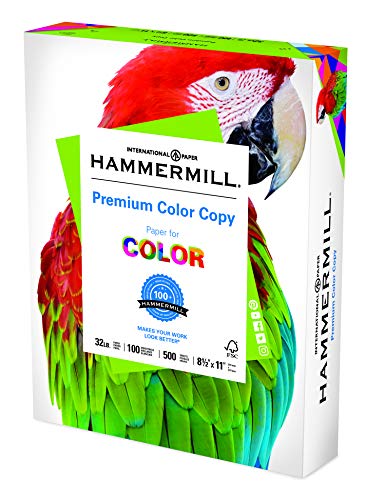 Hammermill Printer Paper, Premium Color 32 lb Copy Paper, 8.5 x 11 - 1 Ream (500 Sheets) - 100 Bright, Made in the USA, white (102630)