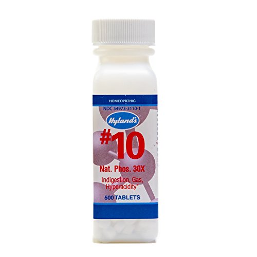 Natural Relief of Joint Pain, Gas, and Indigestion, Hyland's #10 Cell Salt Natrum Phosphoricum 30X Tablets, 500 Count