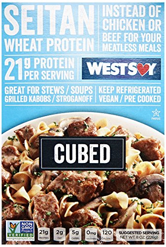 Westsoy, Seitan Traditional Cubed, 8 Ounce