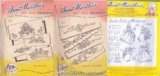 Aunt Martha's Hot Iron Transfers Pillow Slips #3436, Four Floral Motifs #9631 AND Lovely Lady w/Monogram #3932, 3 Packs
