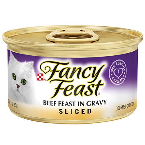Purina Fancy Feast Gravy Wet Cat Food, Sliced Beef Feast in Gravy - (24) 3 oz. Cans