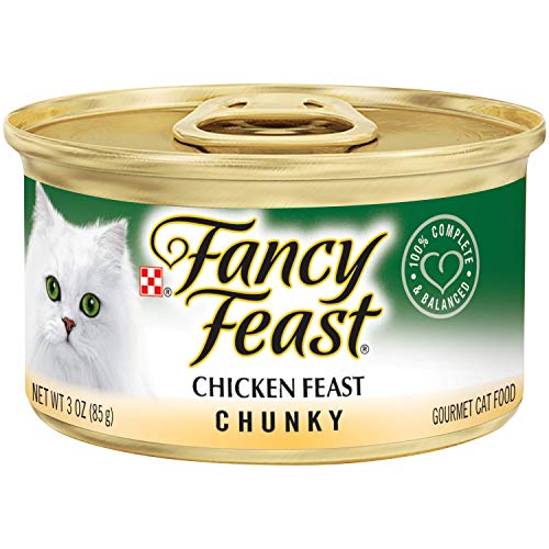 Book Cover Purina Fancy Feast Grain Free Wet Cat Food, Chunky Chicken Feast - (24) 3 oz. Cans