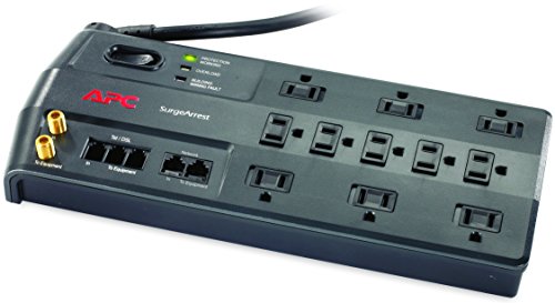APC Surge Protector with Phone, Network Ethernet and Coaxial Protection, P11VNT3, 3020 Joules, 11 Outlet Surge Protector Power Strip Black