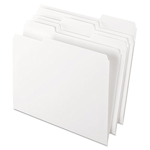 Pendaflex Two-Tone Color File Folders, Letter Size, White, 1/3 Cut, 100 per box (152 1/3 WHI)