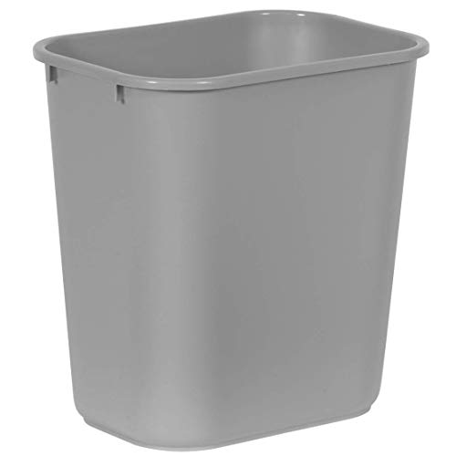 Book Cover Rubbermaid Commercial Products Fg295600Gray Plastic Resin Deskside Wastebasket, 7 Gallon/28 Quart, Gray