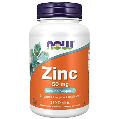 Book Cover NOW Supplements, Zinc 50 mg, 250 Count (Pack of 1)