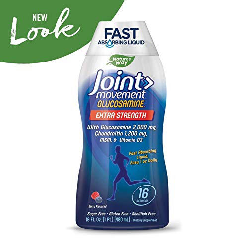 Nature's Way Joint Movement Glucosamine Fast Absorbing, 16 Day Supply, 16 Ounces (480 mL), Natural Berry (Packaging May Vary)