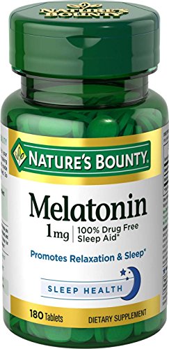 Book Cover Nature's Bounty Melatonin 1 mg, 180 Tablets