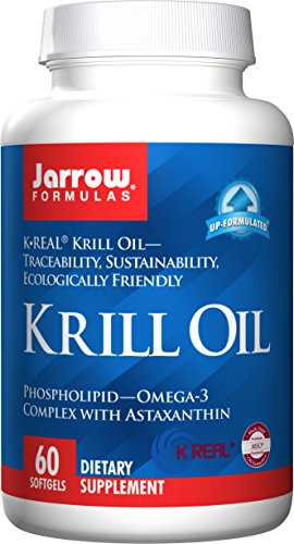 Book Cover Jarrow Formulas Krill Oil, Supports Brain, Memory, Energy, Cardiovascular Health, 60 Softgels