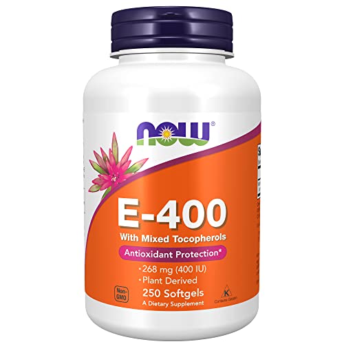 Book Cover NOW E-400 Vitamin E-400 IU MT Softgels with Mixed Tocopherols, 250 Softgels