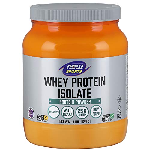 Book Cover NOW Sports Nutrition, Whey Protein Isolate, 25 G With BCAAs, Unflavored Powder, 1.2-Pound