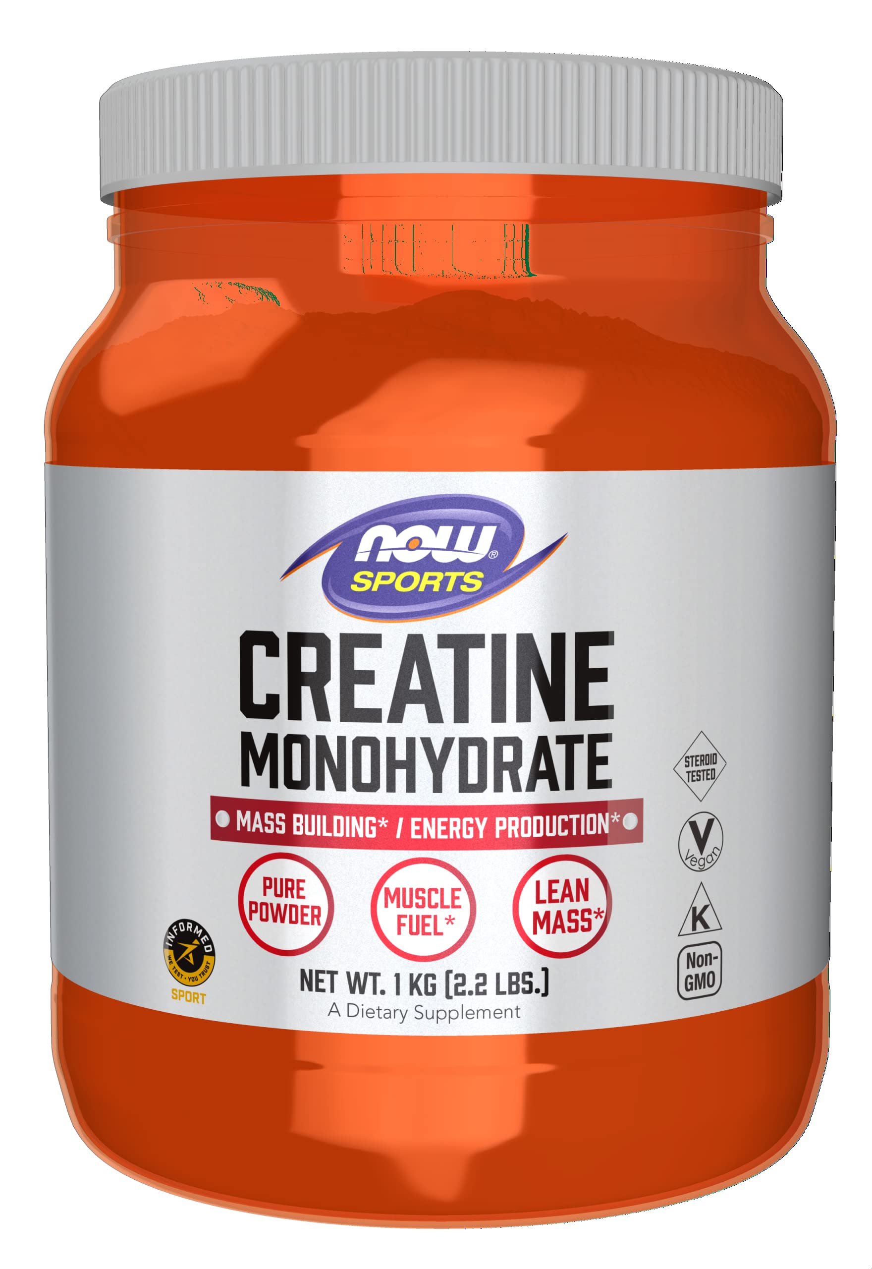 Book Cover NOW Sports Nutrition, Creatine Monohydrate Powder, Mass Building*/Energy Production*, 2.2-Pound 2.2 Pound (Pack of 1)