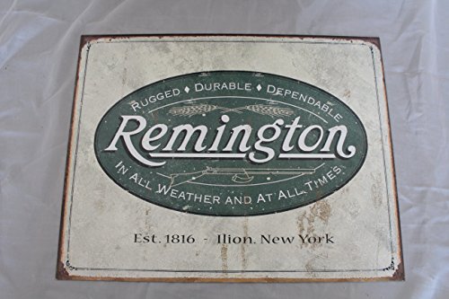 Book Cover Poster Discount (13x16) Remington Guns Rifles Hunting In All Weather Logo Distressed Retro Vintage Tin Sign, 16x12