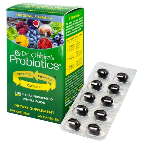 Essential Formulas Dr. Ohhira’s Probiotics Original Formula with 3 Year Fermented Prebiotics, Live Active Probiotics and the only Product with Postbiotic Metabolites, 60 Capsules