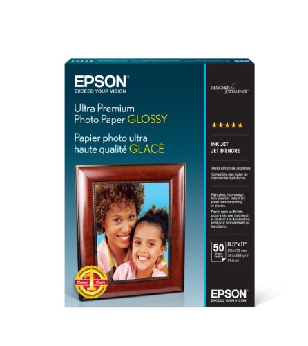 Book Cover Epson Ultra Premium Photo Paper Glossy (8.5x11 Inches, 50 Sheets) (S042175)