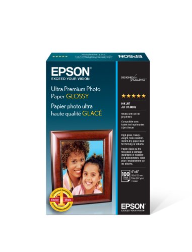 Book Cover Epson Ultra Premium Photo Paper Glossy (4x6 Inches, 100 Sheets) (S042174)