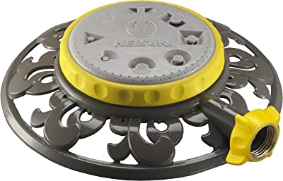 Nelson 50956 Eight-Pattern Spray Head Stationary Sprinkler with Decorative Metal Base