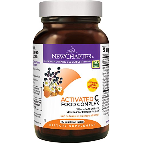Book Cover New Chapter Vitamin C - Activated C Food Complex for Immune Support + Organic Non-GMO Ingredients - 180 ct