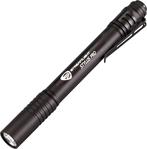 Book Cover Streamlight 66118 Stylus Pro Alkaline Battery-Powered LED Pen Light, Metal, 5.3