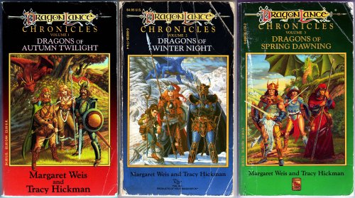 DragonLance Chronicles, four-volume set: Dragons of Autumn Twilight + Dragons of Winter Night + Dragons of Spring Dawning + Dragons of Summer Flame