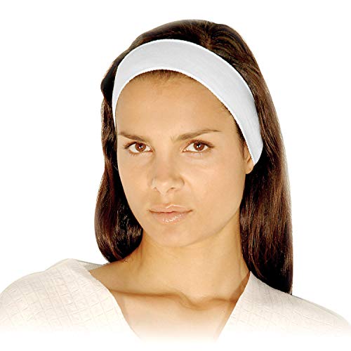 Book Cover Disposable Headbands - APPEARUS Stretch Cotton Cloth Spa Facial Headband (48 Count)