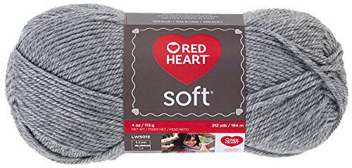 Book Cover Red Heart Soft Yarn, Light Gray Heather (E728.9440)