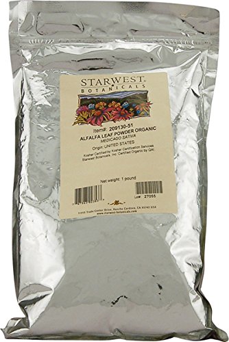 Starwest Botanicals Organic Egyptian Alfalfa Leaf Powder, 1 Pound Bulk Bag